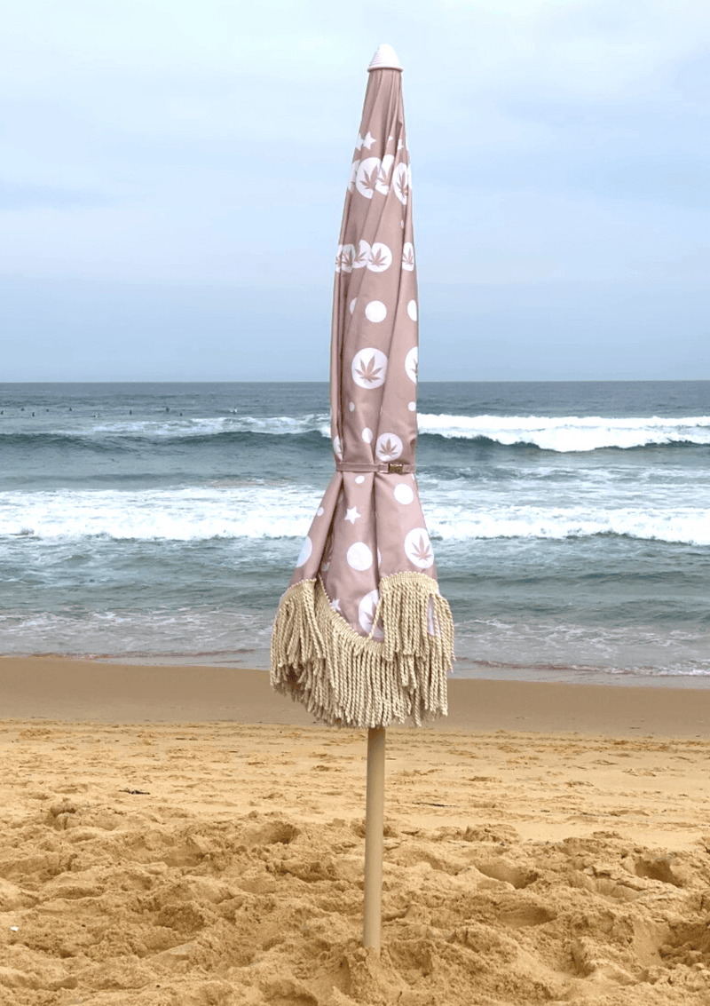 Pink Sea Shell Beach Umbrella - kailasa.com.au