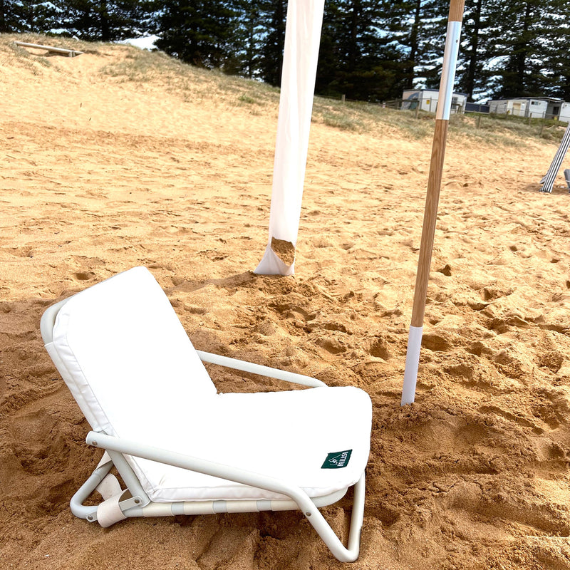 foldable white beach chair